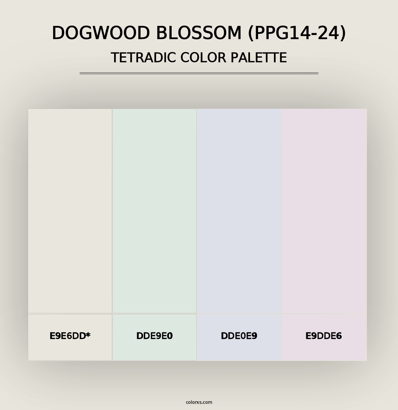 Dogwood Blossom (PPG14-24) - Tetradic Color Palette