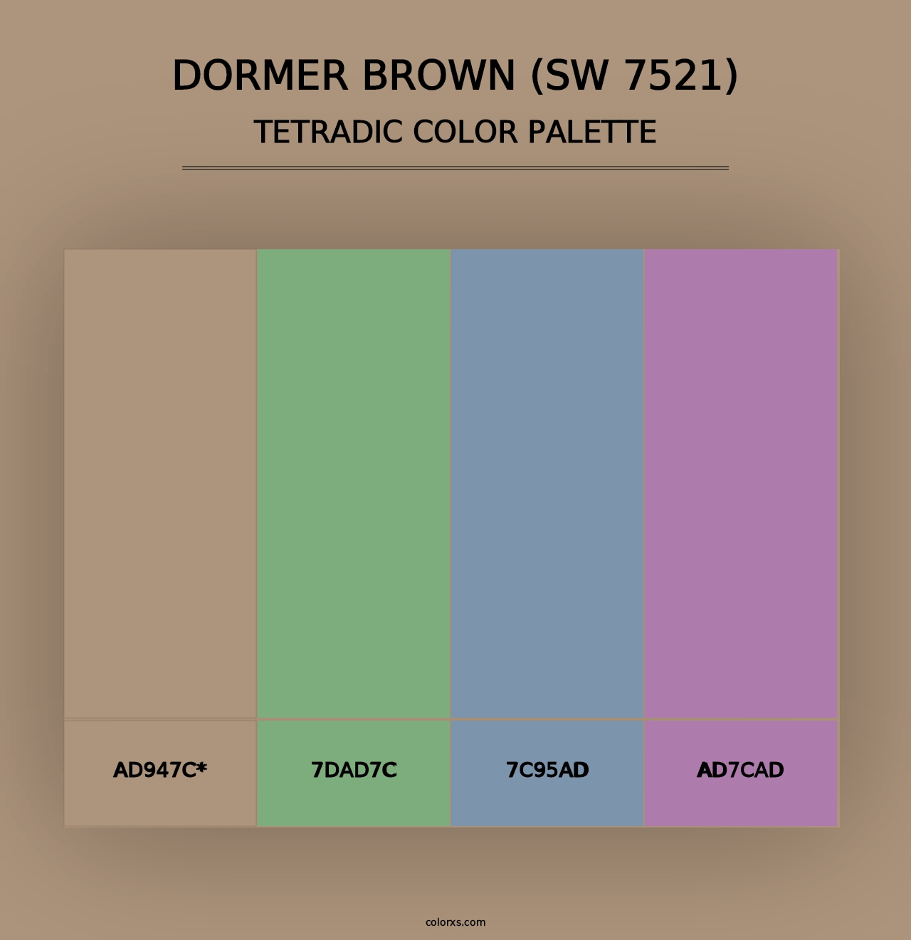 Dormer Brown (SW 7521) - Tetradic Color Palette