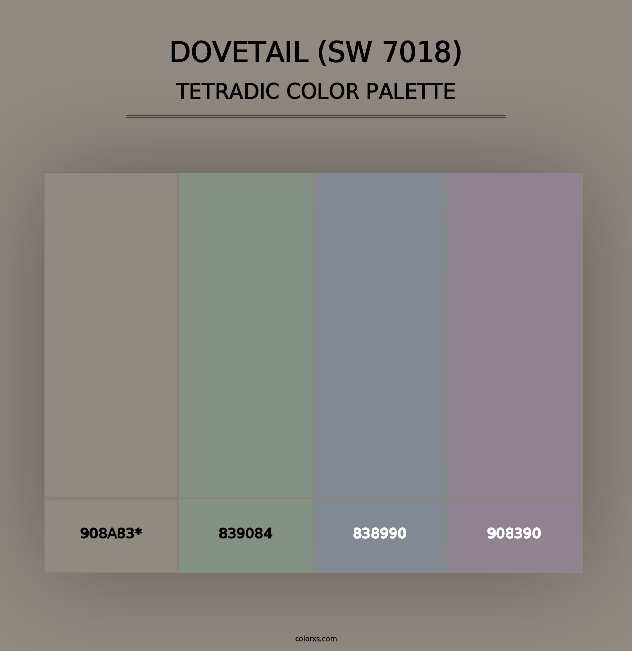 Dovetail (SW 7018) - Tetradic Color Palette