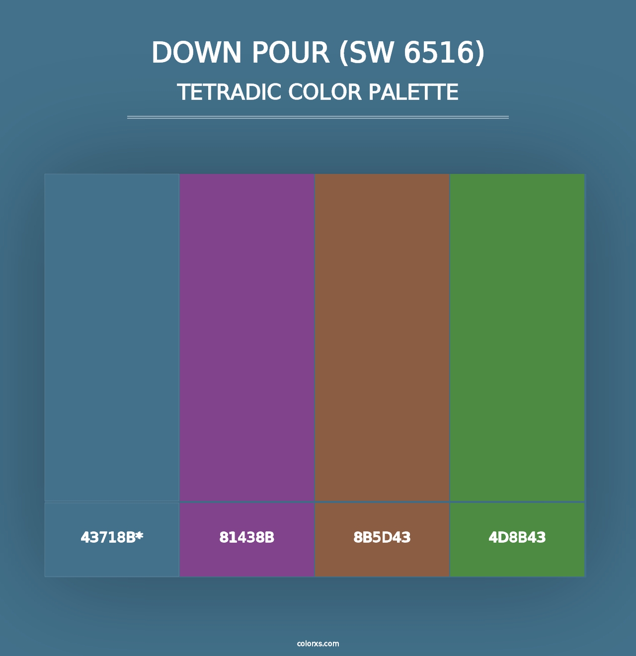 Down Pour (SW 6516) - Tetradic Color Palette