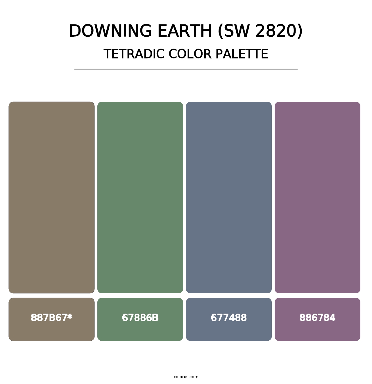 Downing Earth (SW 2820) - Tetradic Color Palette