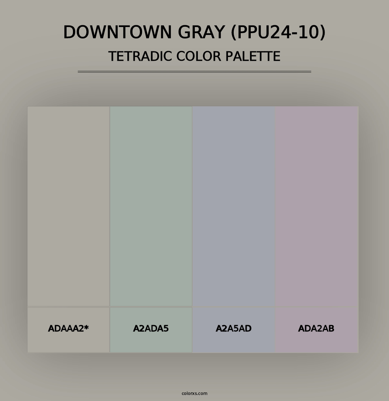 Downtown Gray (PPU24-10) - Tetradic Color Palette