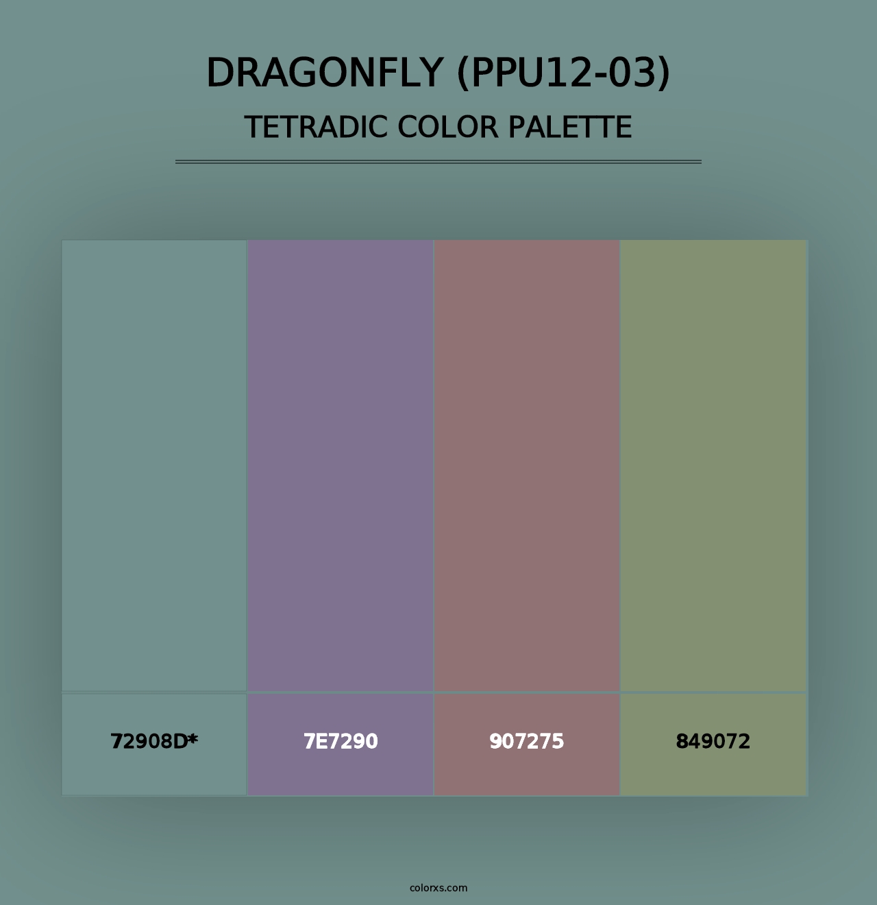 Dragonfly (PPU12-03) - Tetradic Color Palette