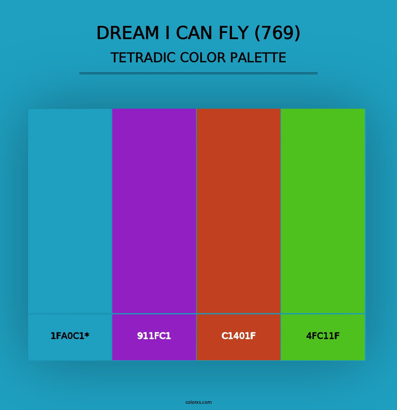 Dream I Can Fly (769) - Tetradic Color Palette