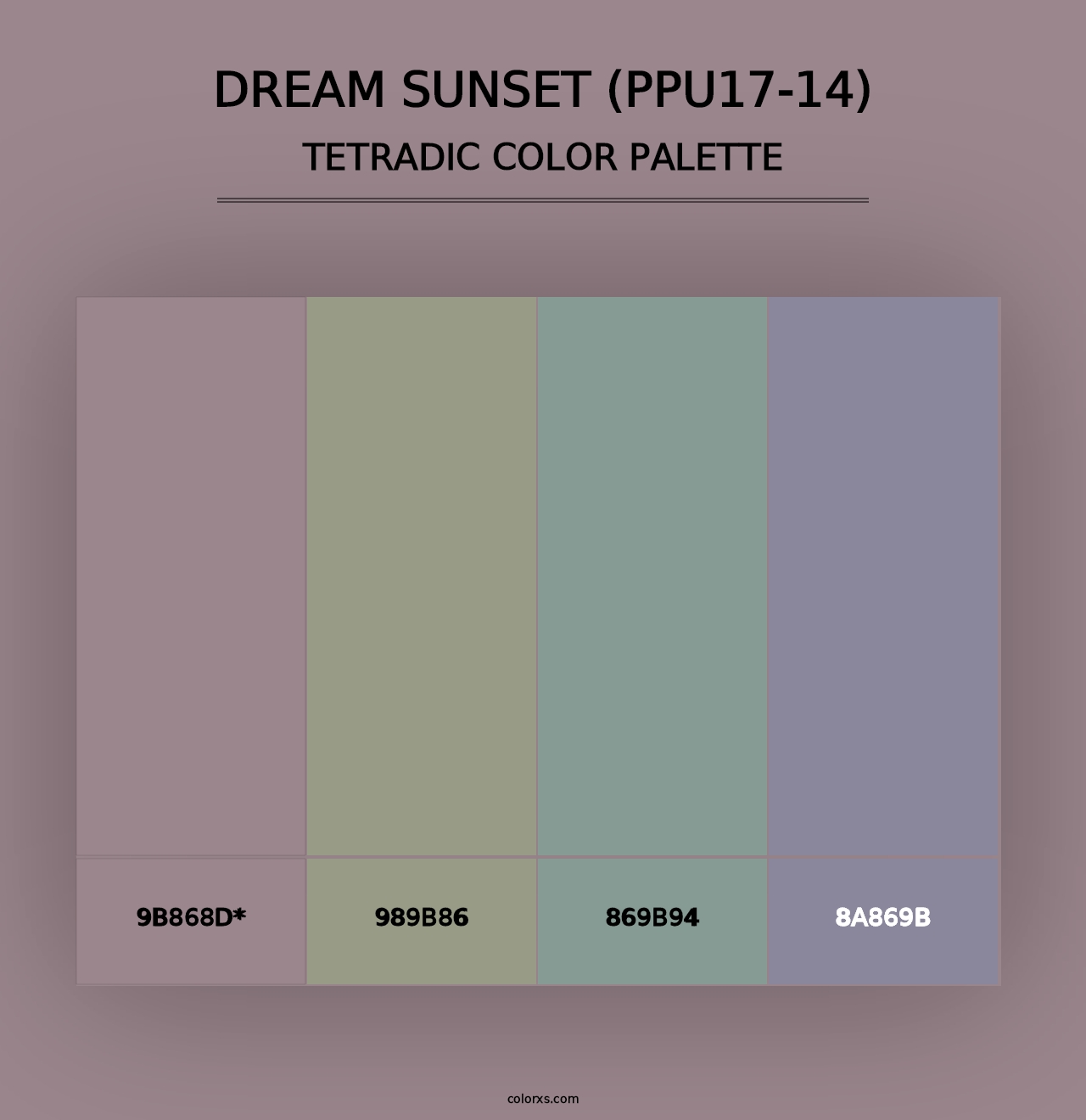 Dream Sunset (PPU17-14) - Tetradic Color Palette