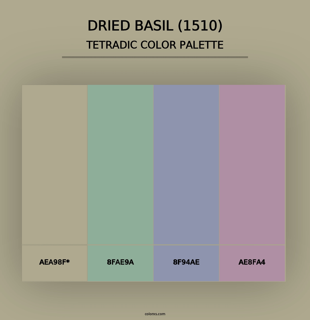 Dried Basil (1510) - Tetradic Color Palette