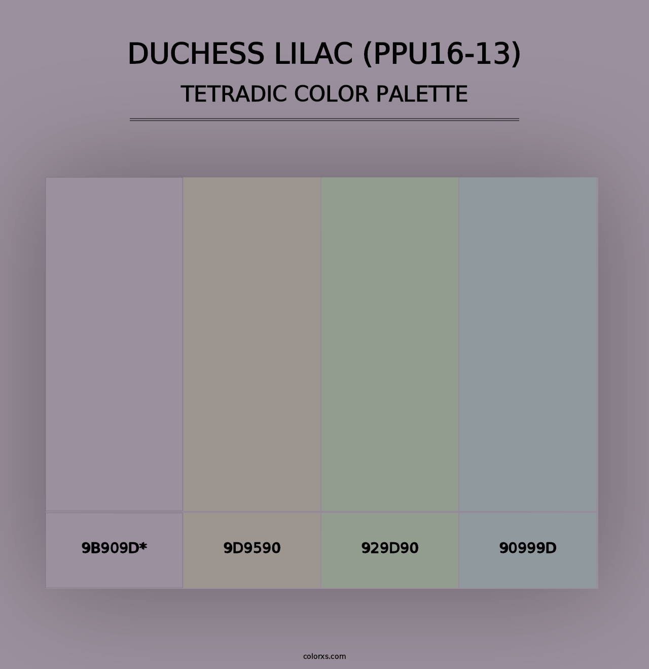 Duchess Lilac (PPU16-13) - Tetradic Color Palette