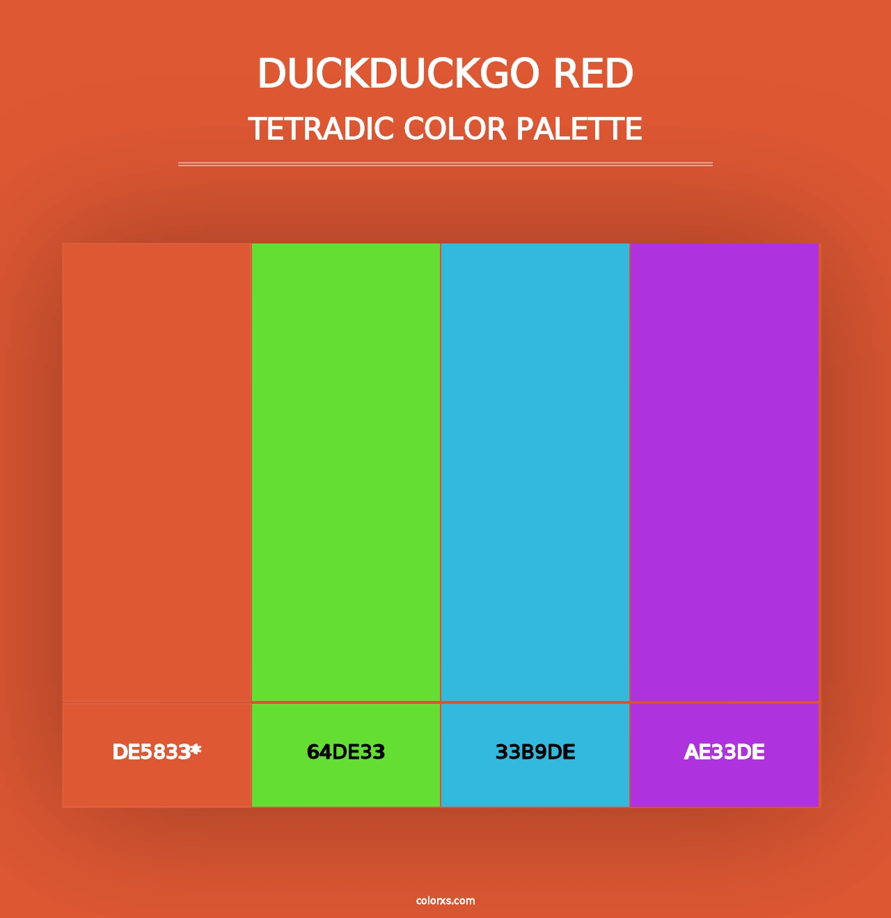 DuckDuckGo Red - Tetradic Color Palette