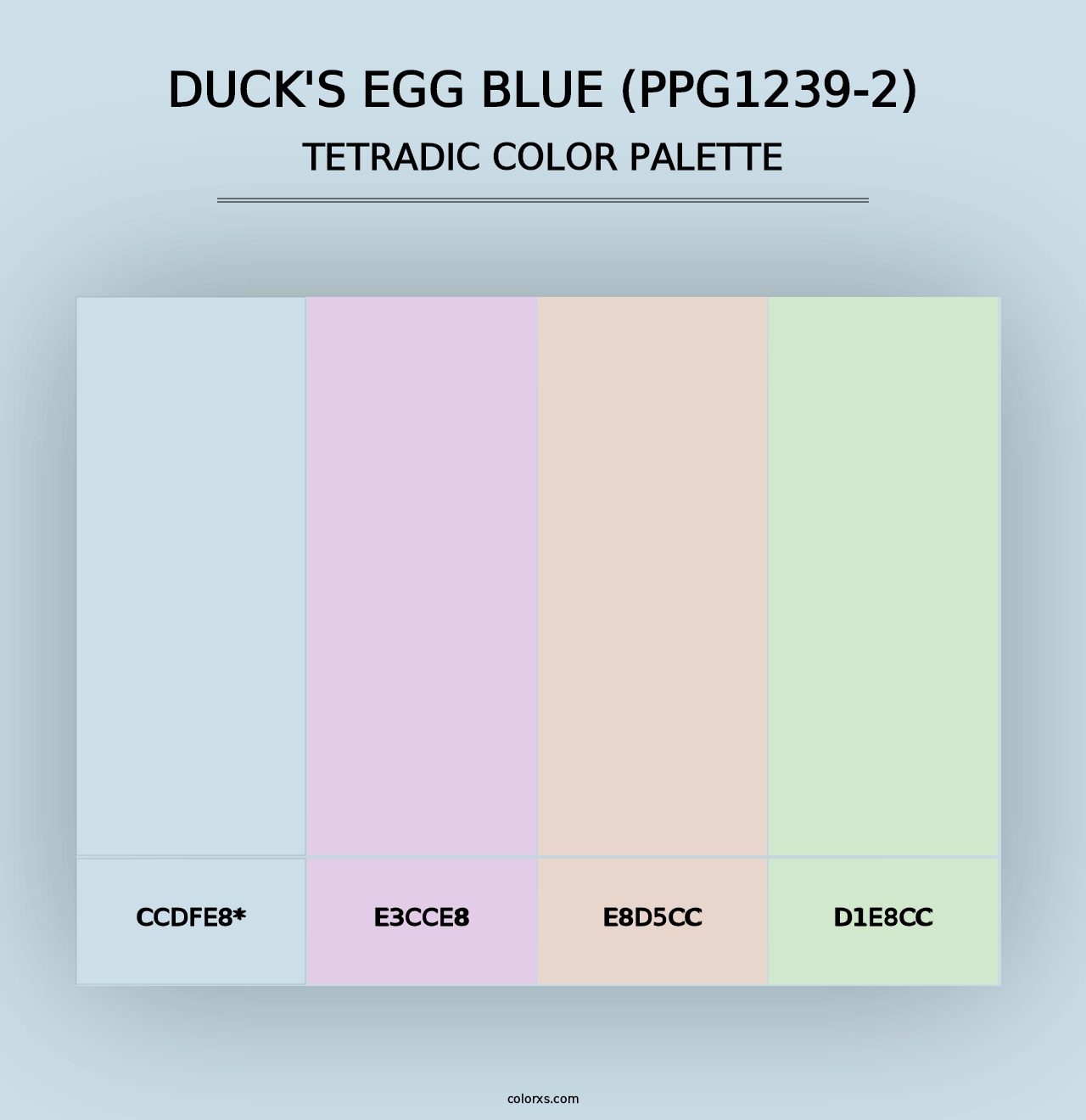 Duck's Egg Blue (PPG1239-2) - Tetradic Color Palette