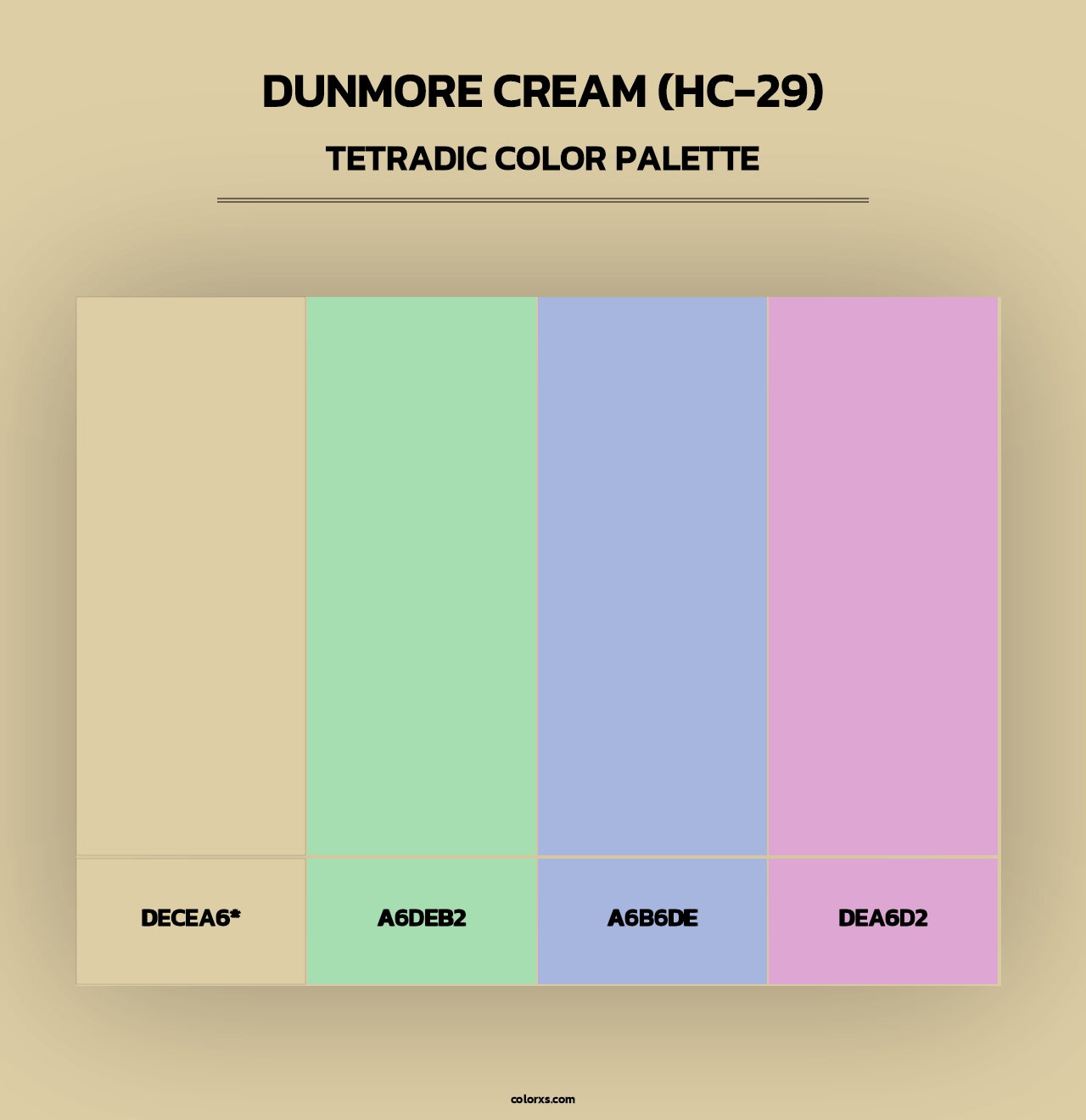 Dunmore Cream (HC-29) - Tetradic Color Palette