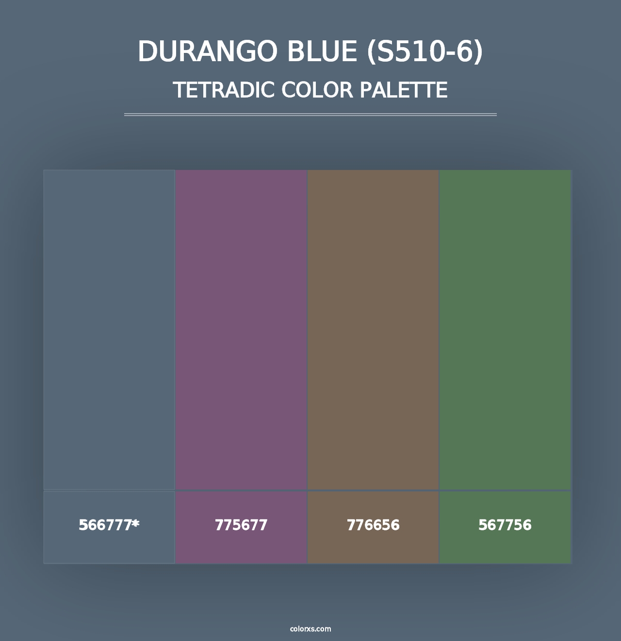 Durango Blue (S510-6) - Tetradic Color Palette