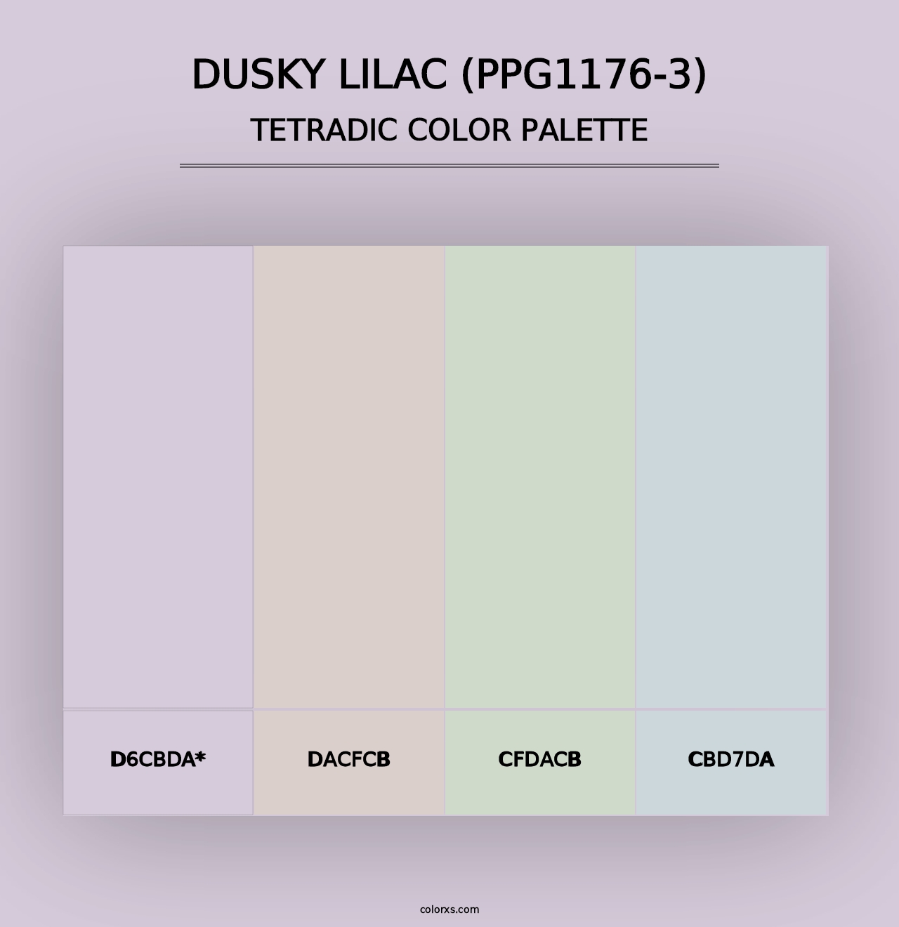 Dusky Lilac (PPG1176-3) - Tetradic Color Palette