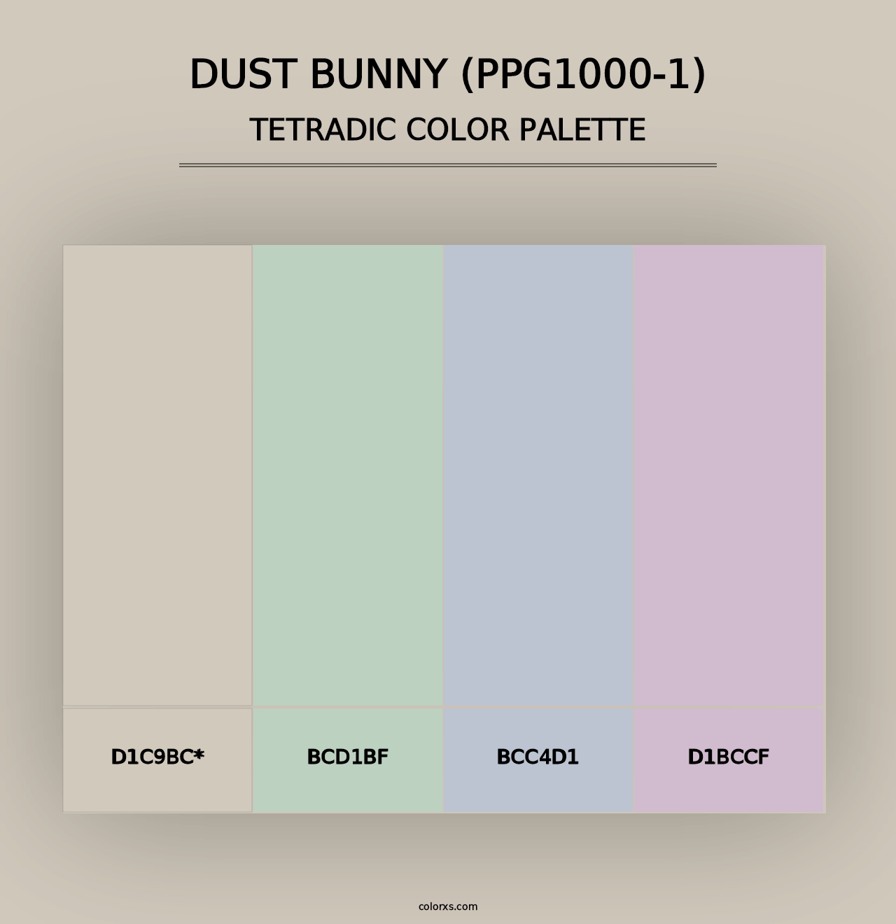 Dust Bunny (PPG1000-1) - Tetradic Color Palette