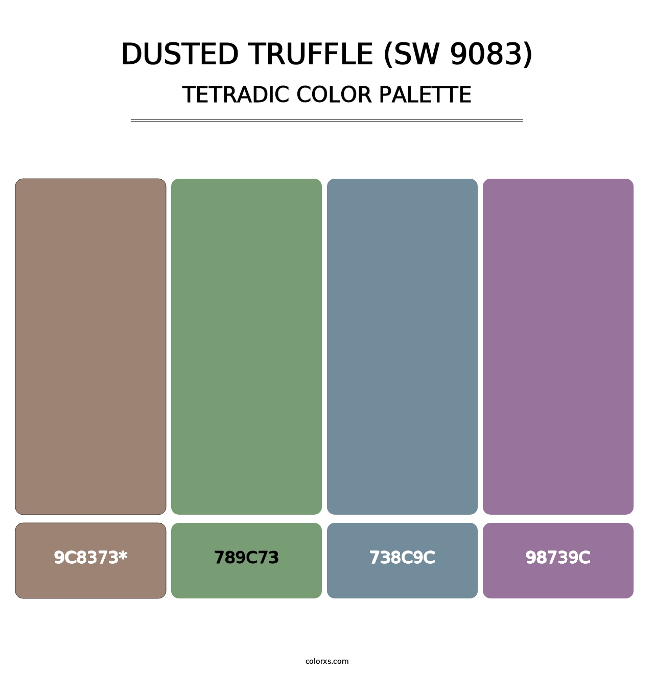 Dusted Truffle (SW 9083) - Tetradic Color Palette