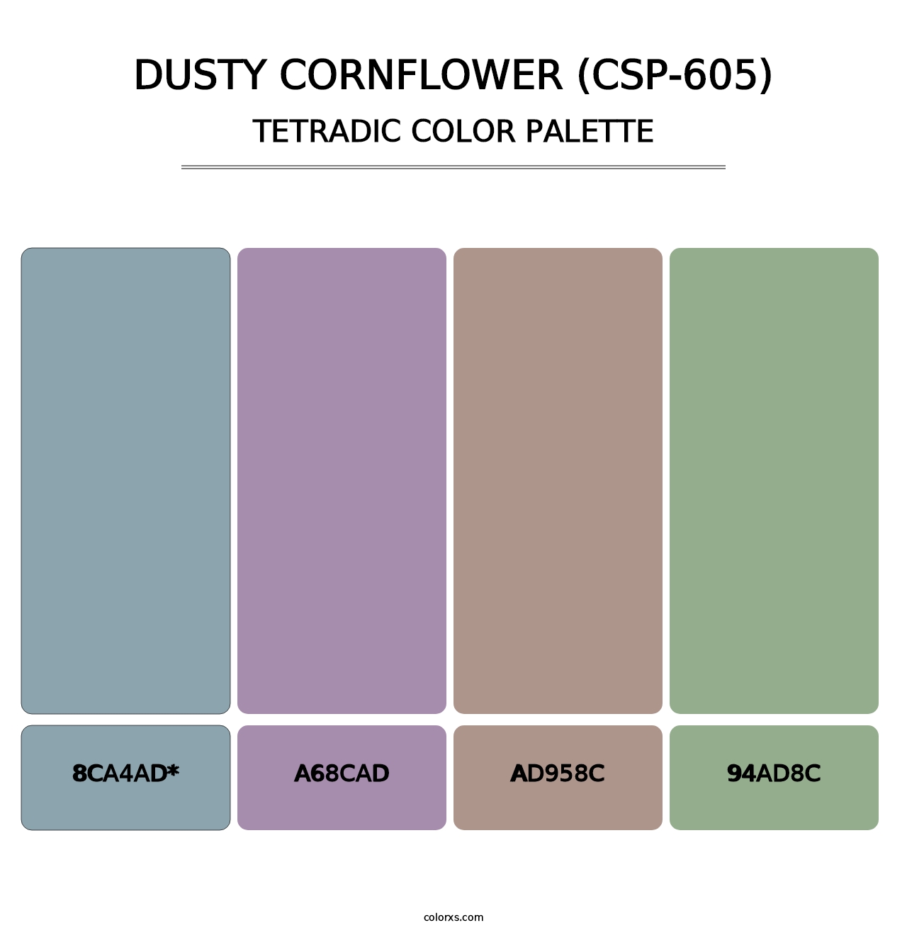 Dusty Cornflower (CSP-605) - Tetradic Color Palette