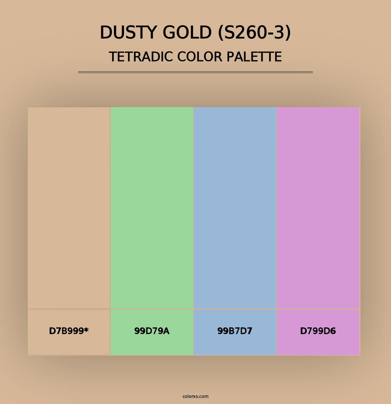 Dusty Gold (S260-3) - Tetradic Color Palette