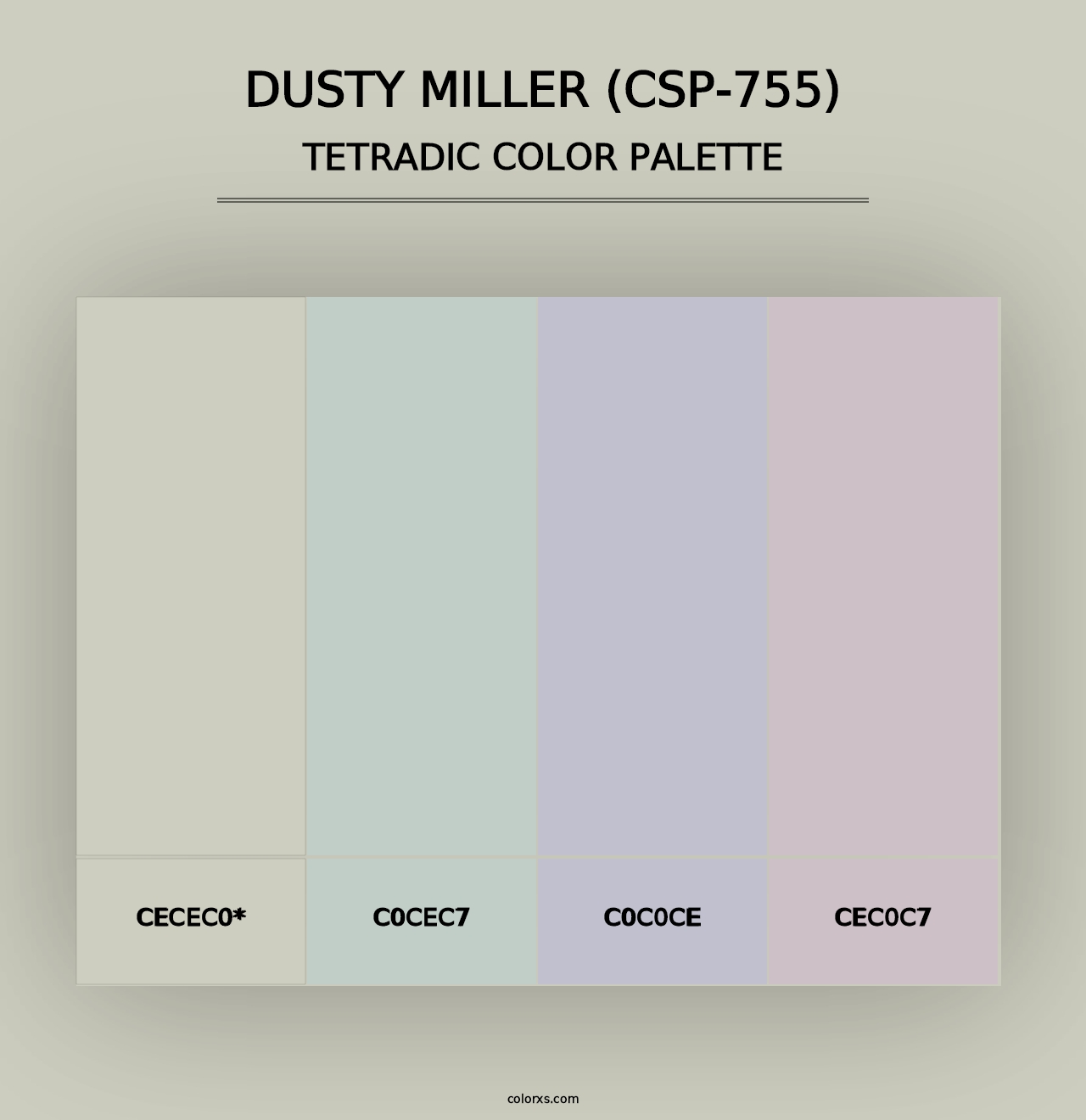 Dusty Miller (CSP-755) - Tetradic Color Palette