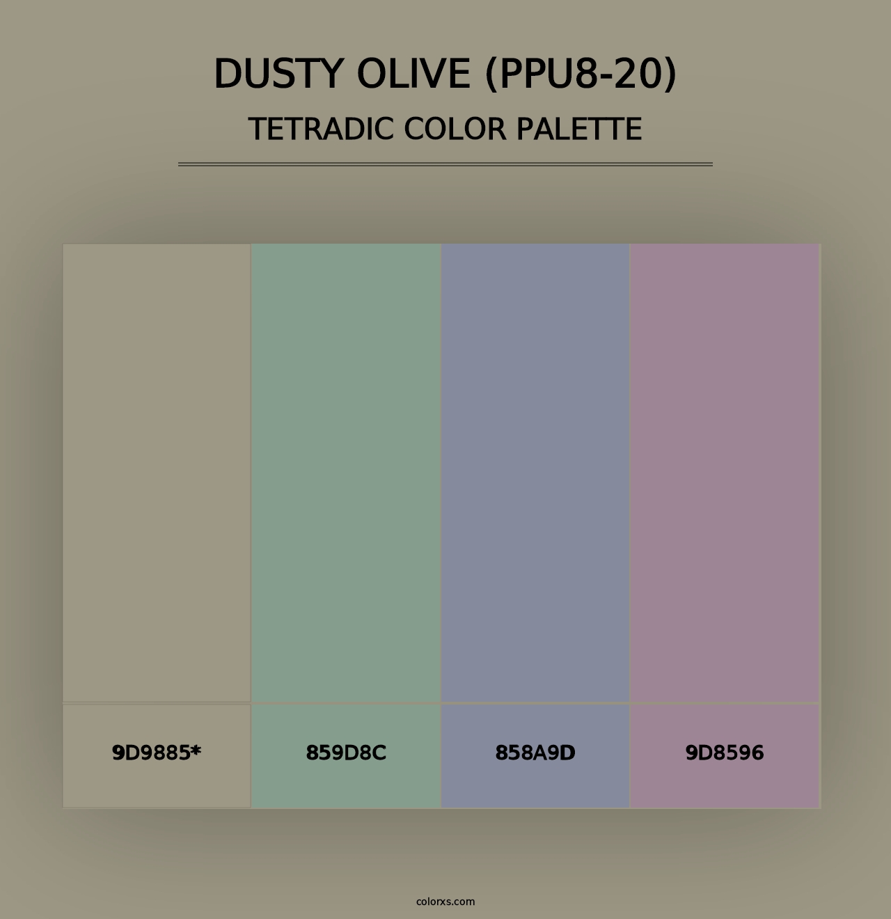 Dusty Olive (PPU8-20) - Tetradic Color Palette