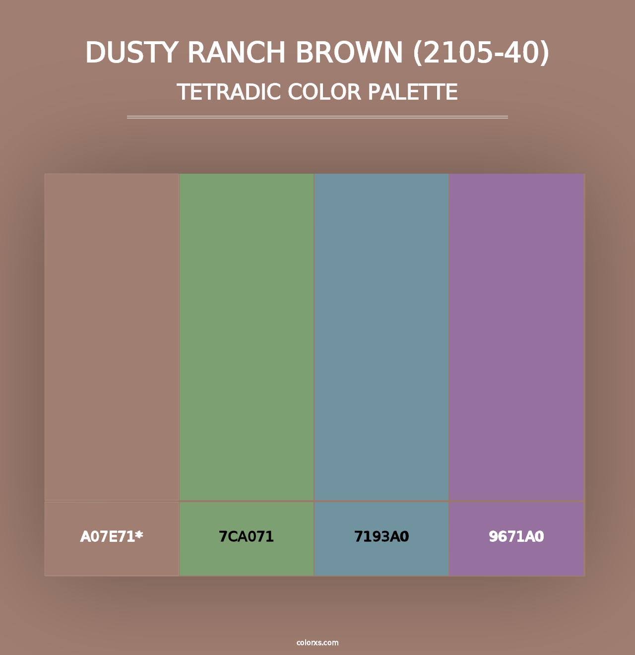 Dusty Ranch Brown (2105-40) - Tetradic Color Palette