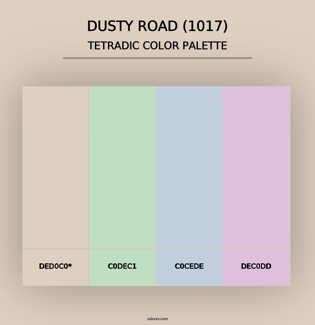 Dusty Road (1017) - Tetradic Color Palette