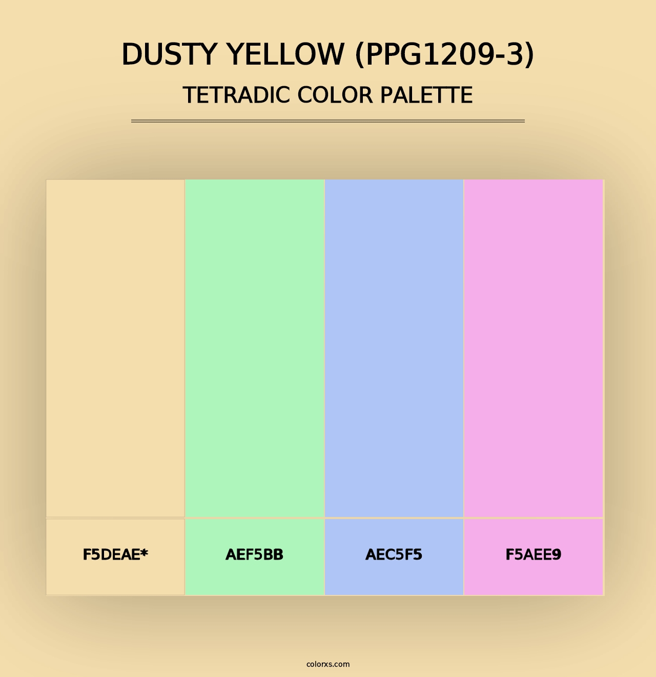 Dusty Yellow (PPG1209-3) - Tetradic Color Palette