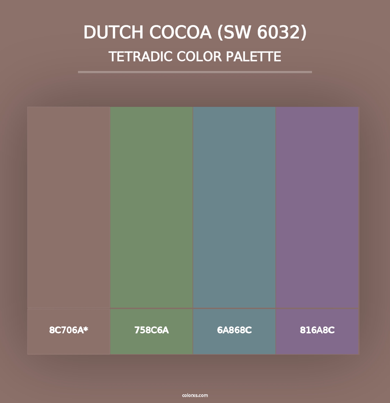 Dutch Cocoa (SW 6032) - Tetradic Color Palette