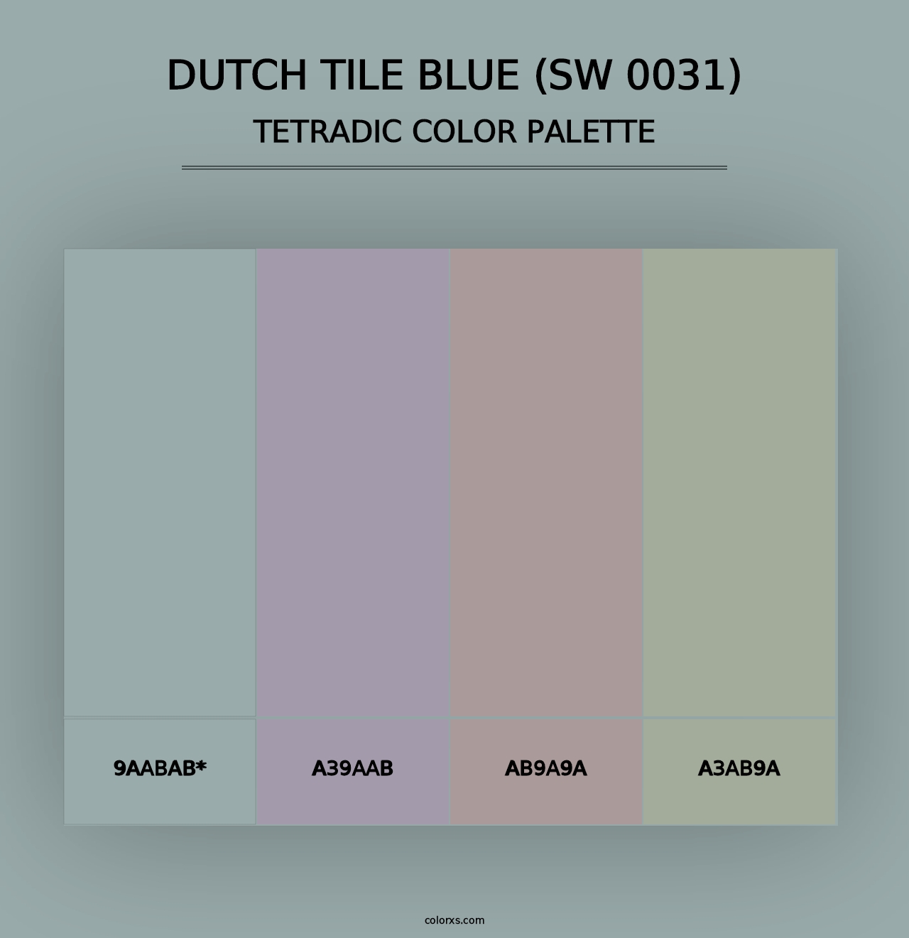 Dutch Tile Blue (SW 0031) - Tetradic Color Palette