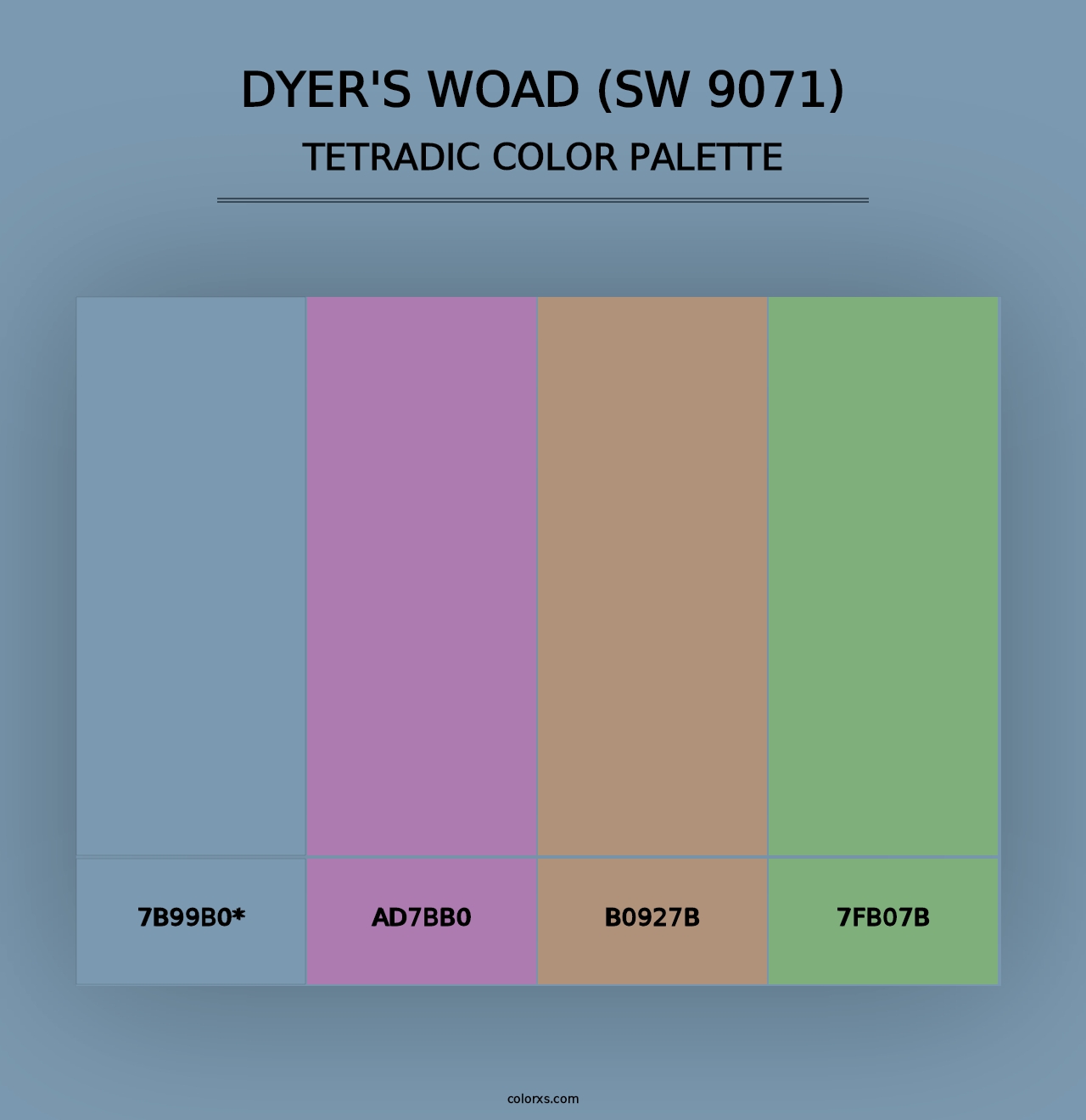 Dyer's Woad (SW 9071) - Tetradic Color Palette