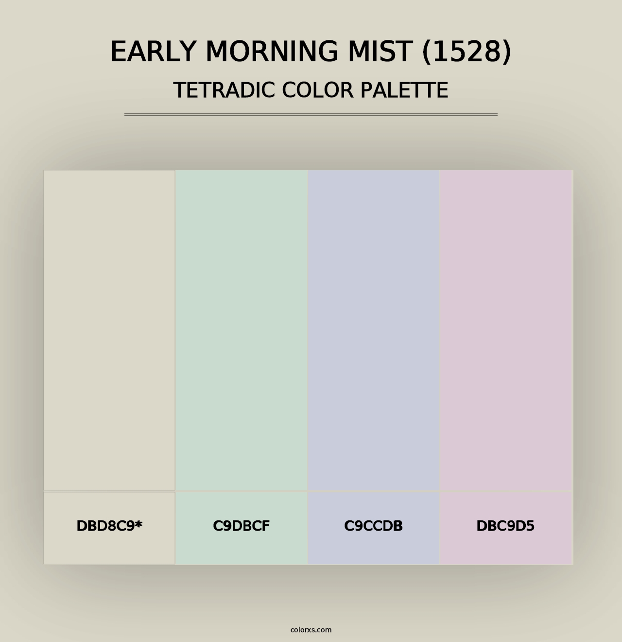 Early Morning Mist (1528) - Tetradic Color Palette