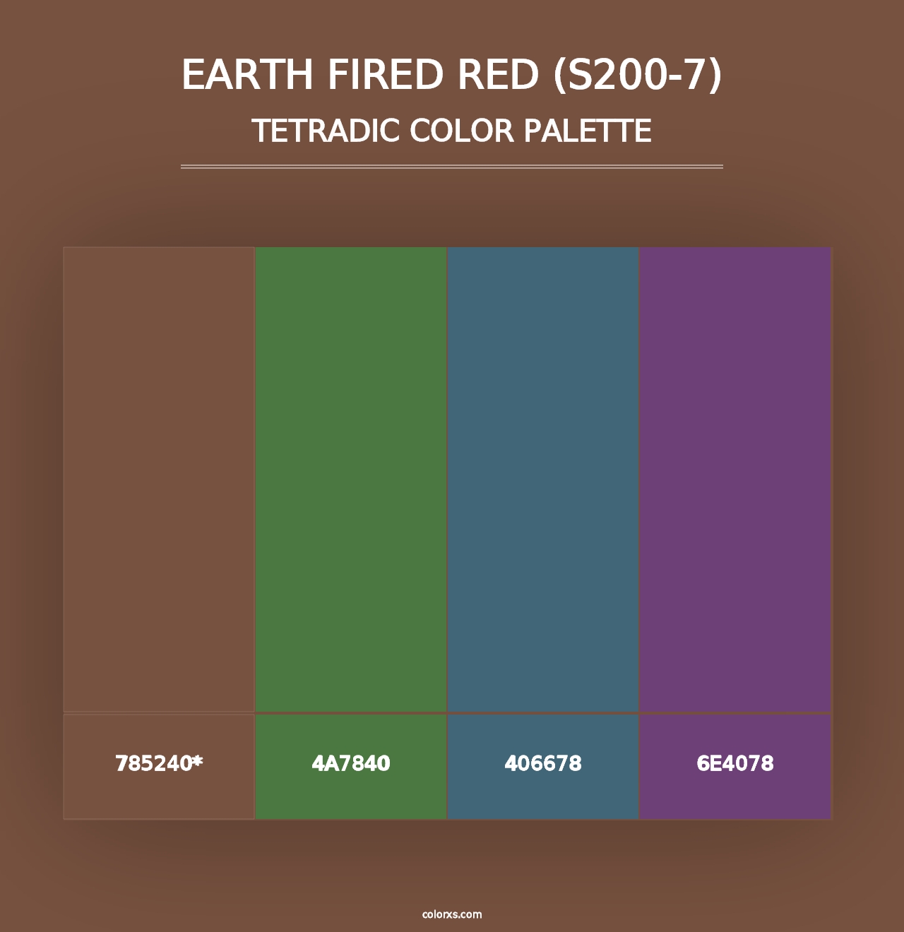 Earth Fired Red (S200-7) - Tetradic Color Palette