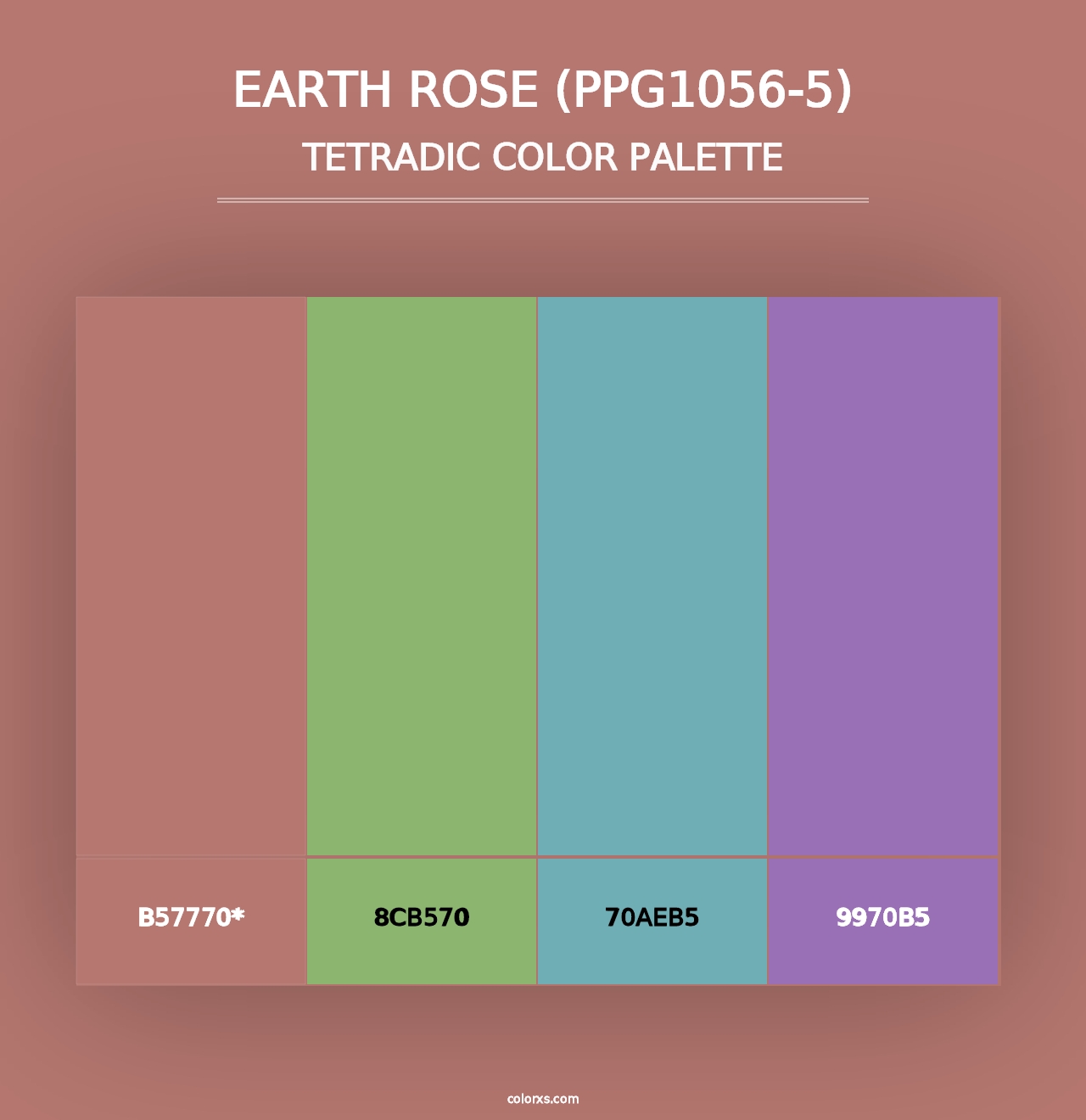 Earth Rose (PPG1056-5) - Tetradic Color Palette