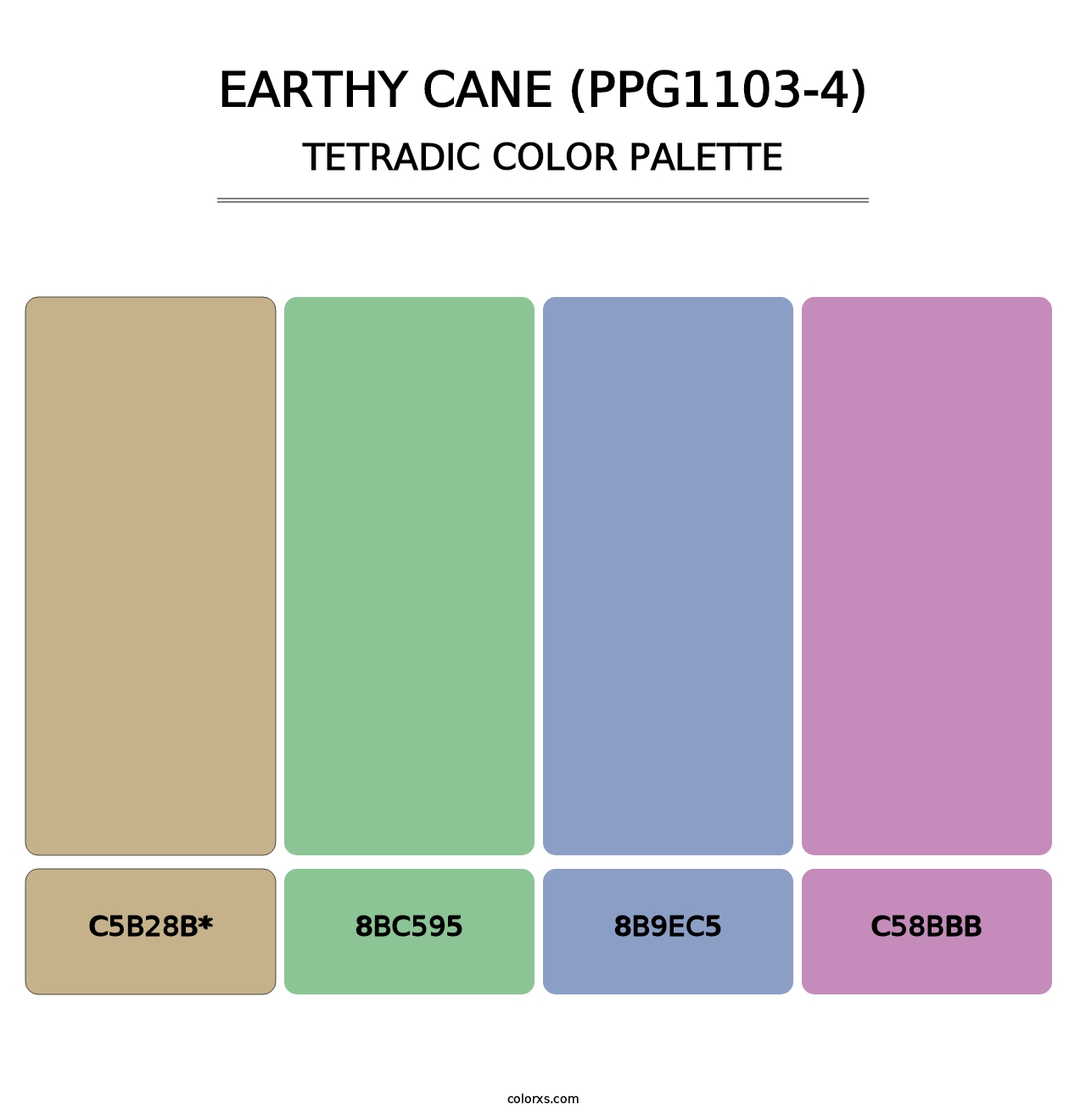 Earthy Cane (PPG1103-4) - Tetradic Color Palette