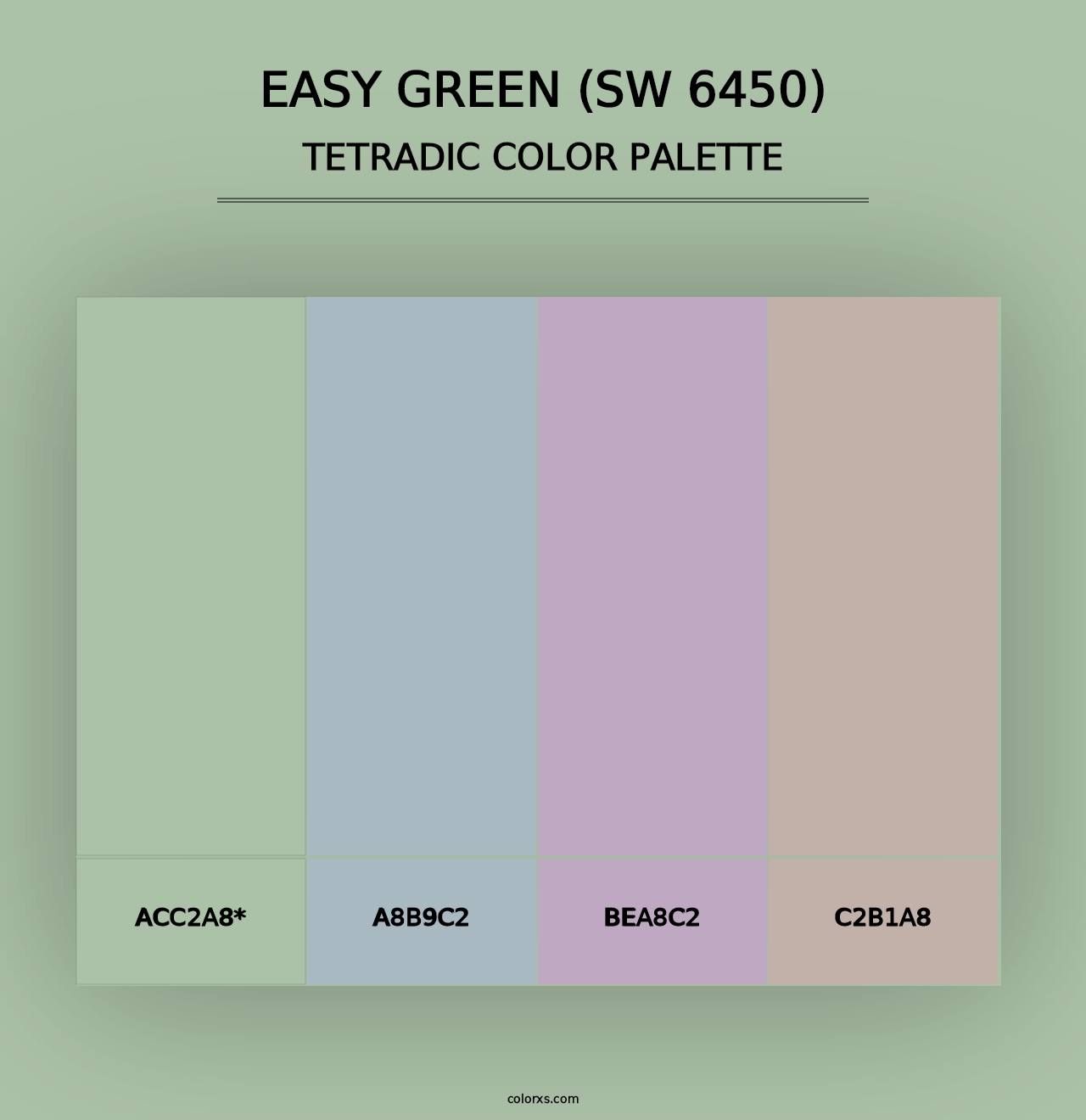 Easy Green (SW 6450) - Tetradic Color Palette