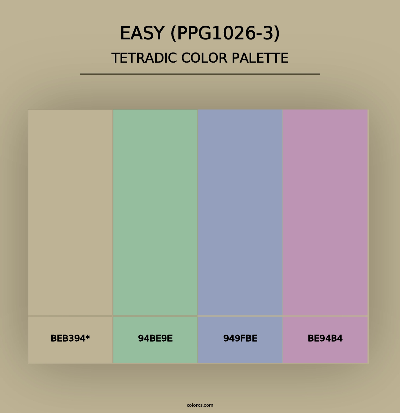 Easy (PPG1026-3) - Tetradic Color Palette