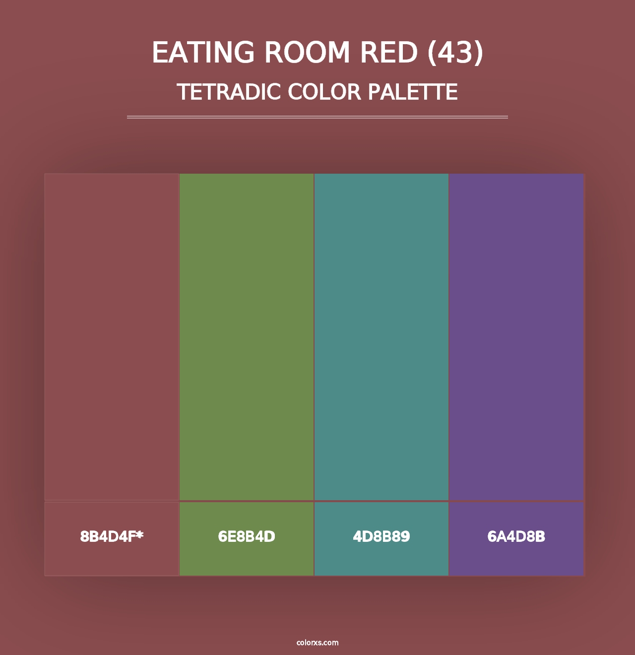 Eating Room Red (43) - Tetradic Color Palette