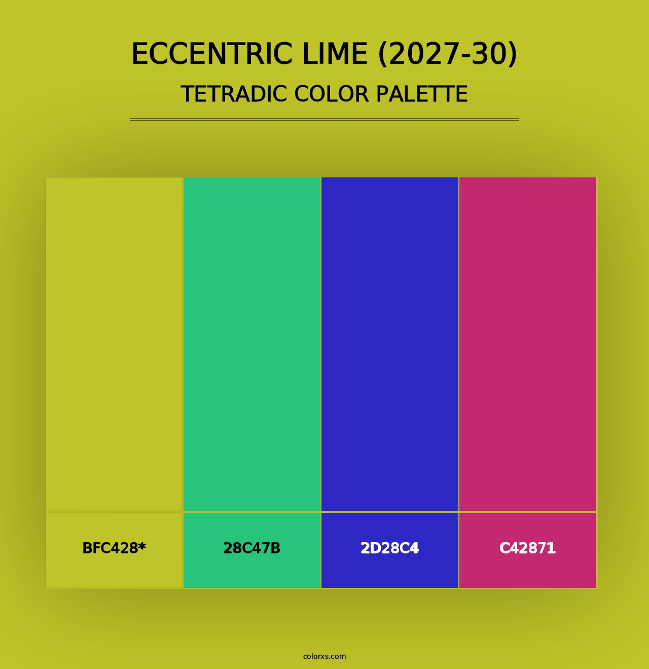 Eccentric Lime (2027-30) - Tetradic Color Palette