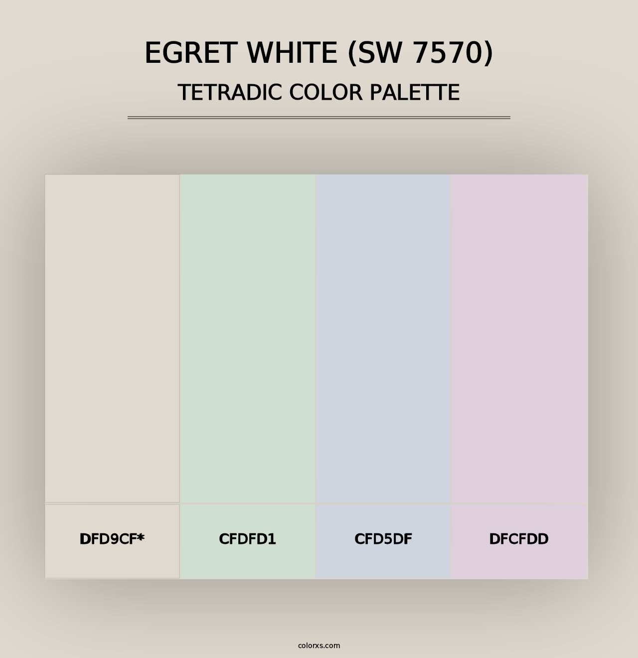 Egret White (SW 7570) - Tetradic Color Palette