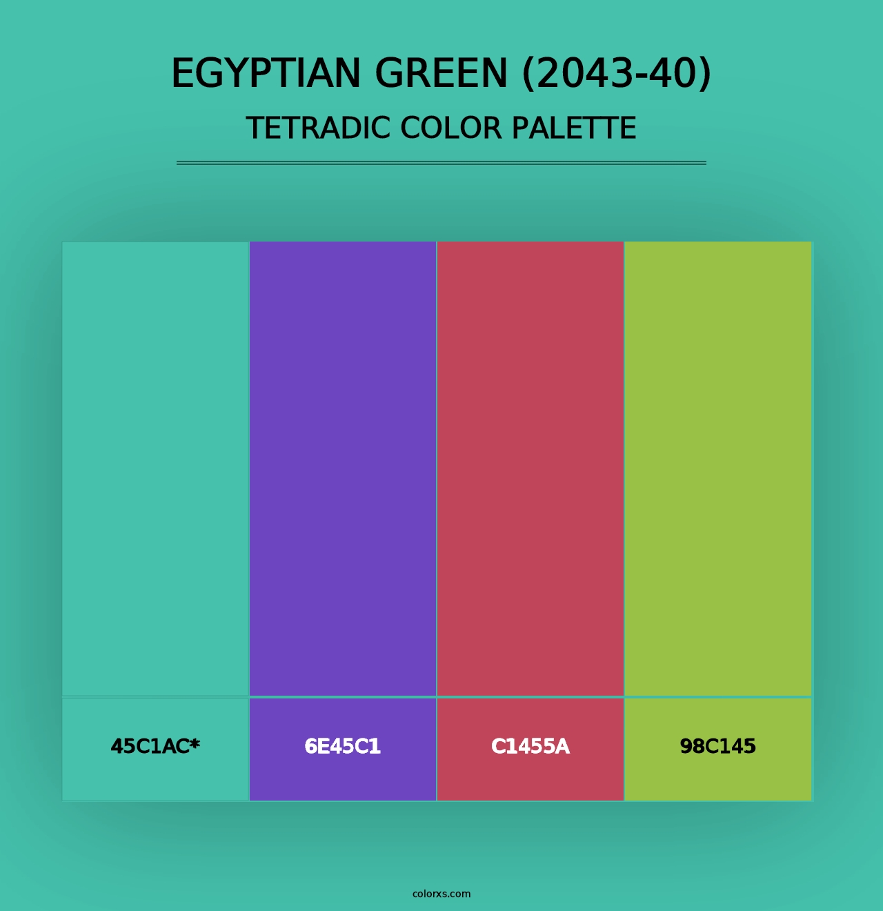 Egyptian Green (2043-40) - Tetradic Color Palette