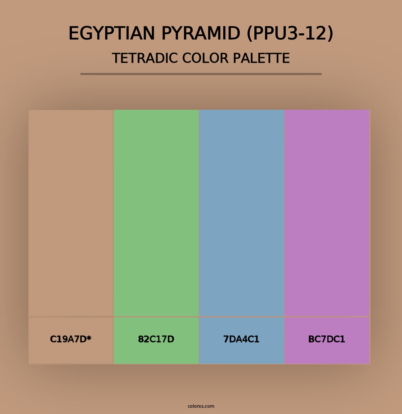 Egyptian Pyramid (PPU3-12) - Tetradic Color Palette