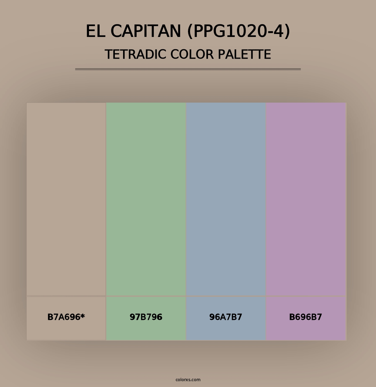 El Capitan (PPG1020-4) - Tetradic Color Palette