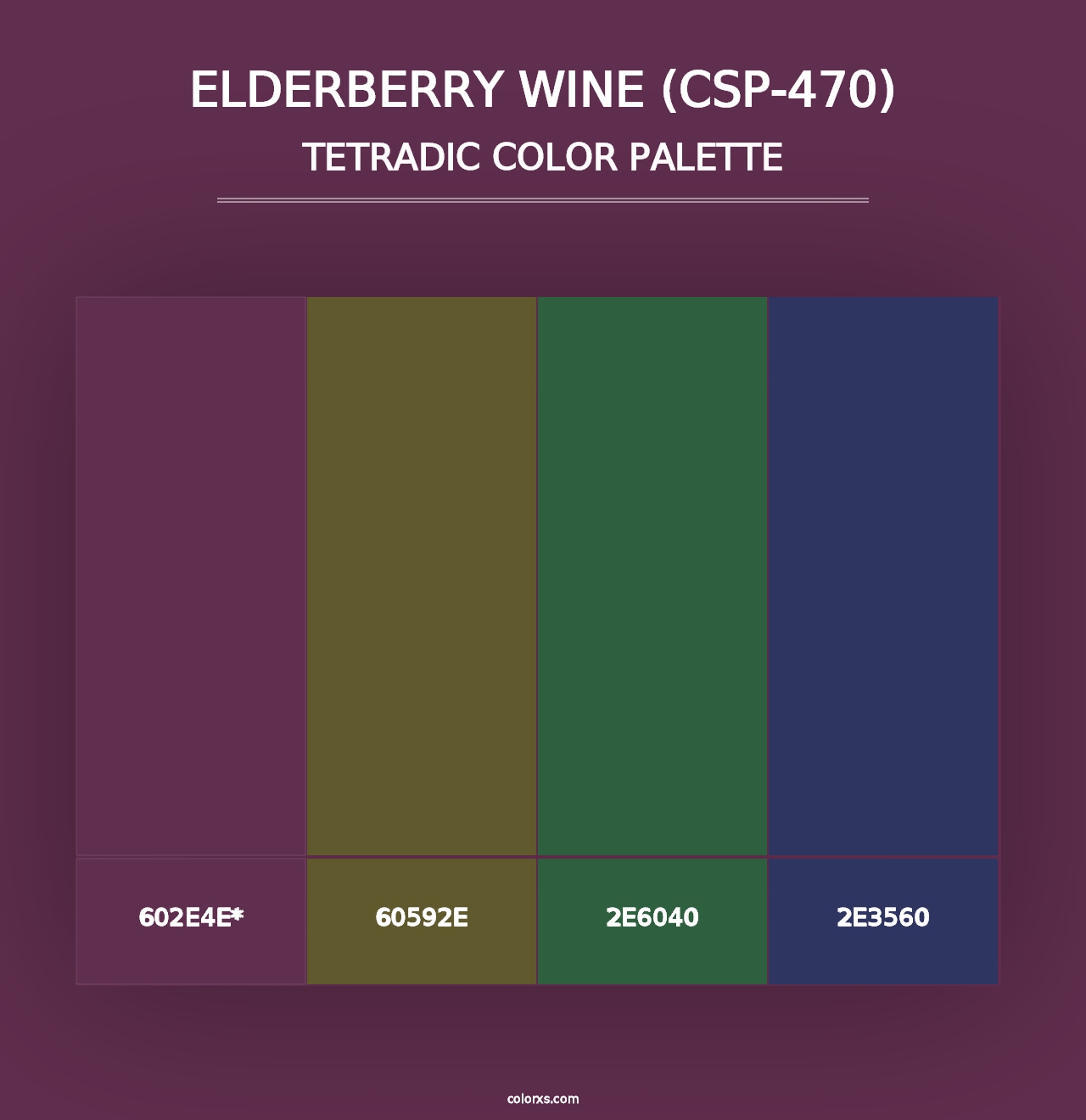 Elderberry Wine (CSP-470) - Tetradic Color Palette