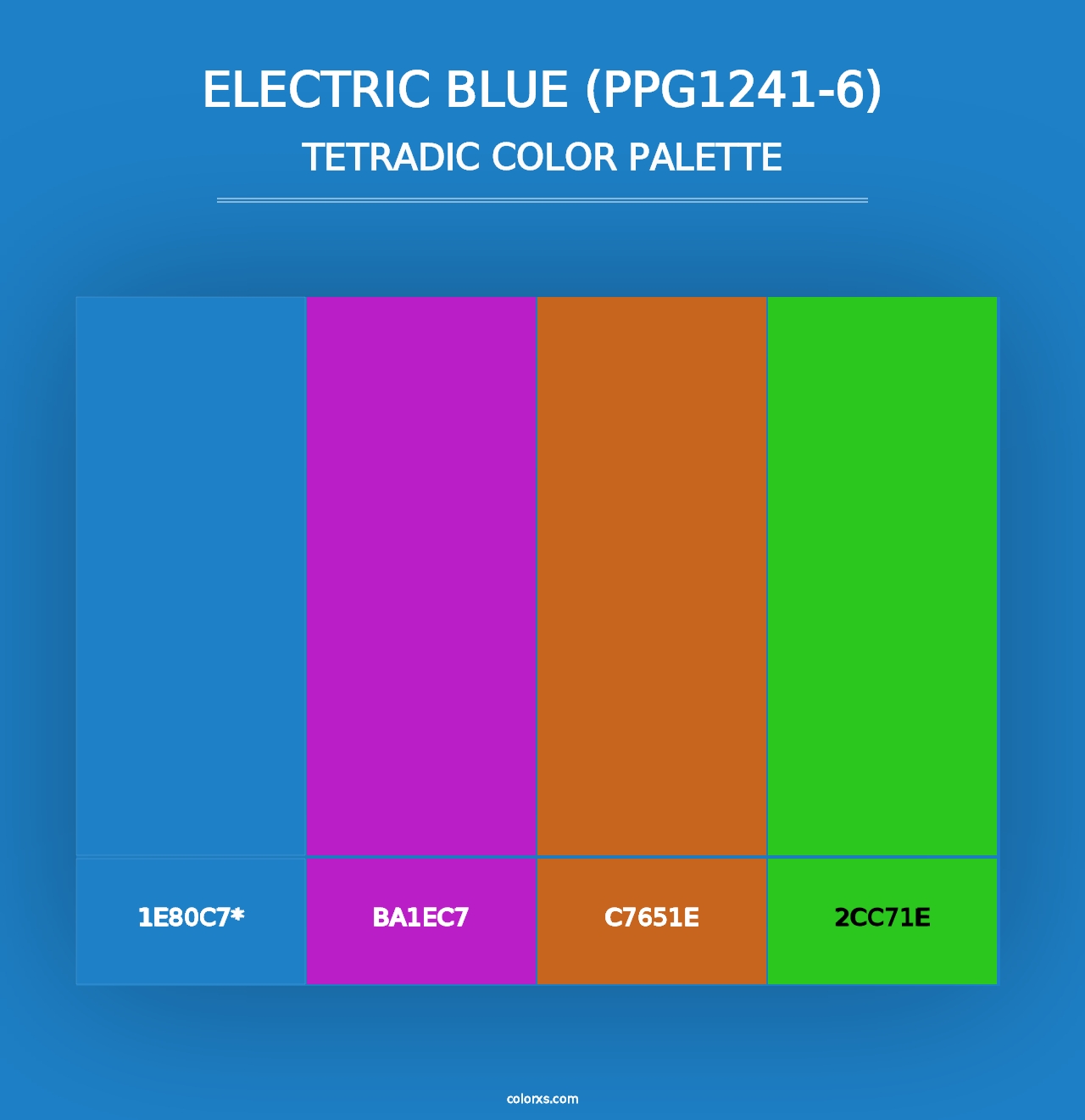 Electric Blue (PPG1241-6) - Tetradic Color Palette