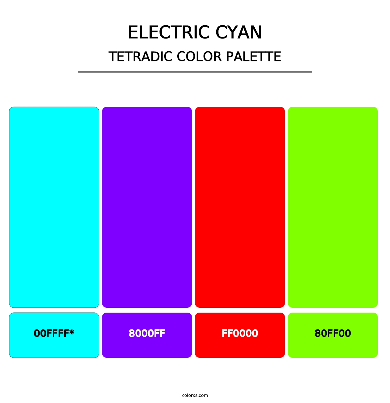 Electric Cyan - Tetradic Color Palette