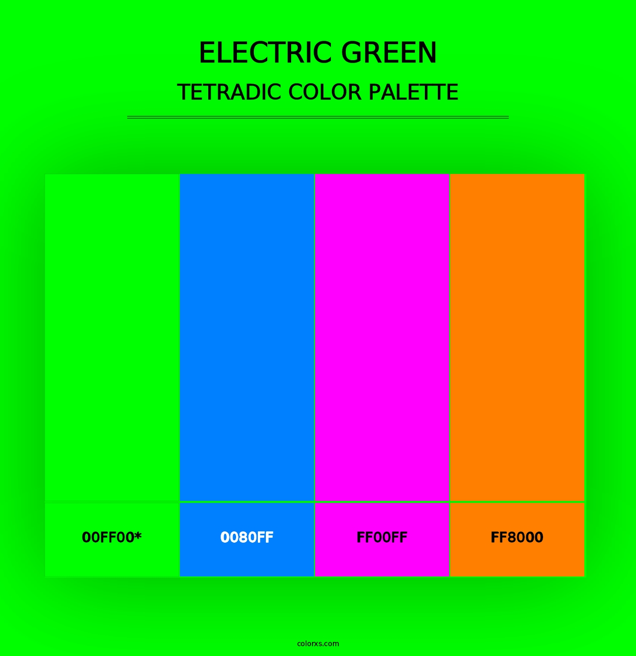 Electric Green - Tetradic Color Palette