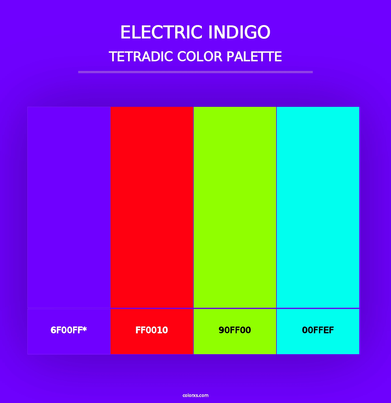 Electric indigo - Tetradic Color Palette