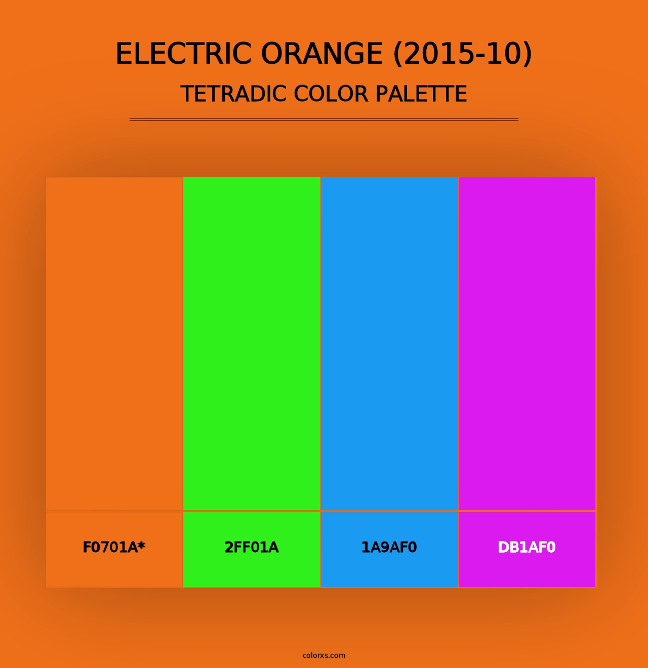 Electric Orange (2015-10) - Tetradic Color Palette