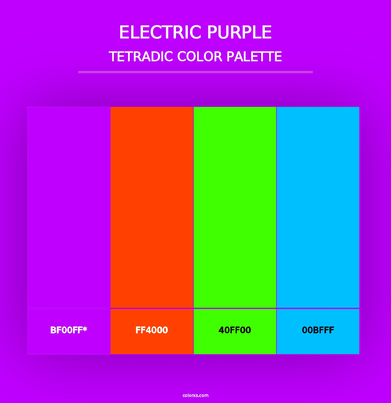 Electric Purple - Tetradic Color Palette