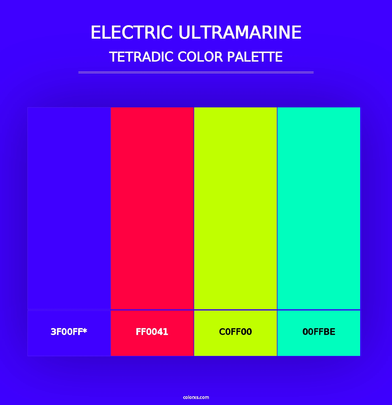 Electric Ultramarine - Tetradic Color Palette