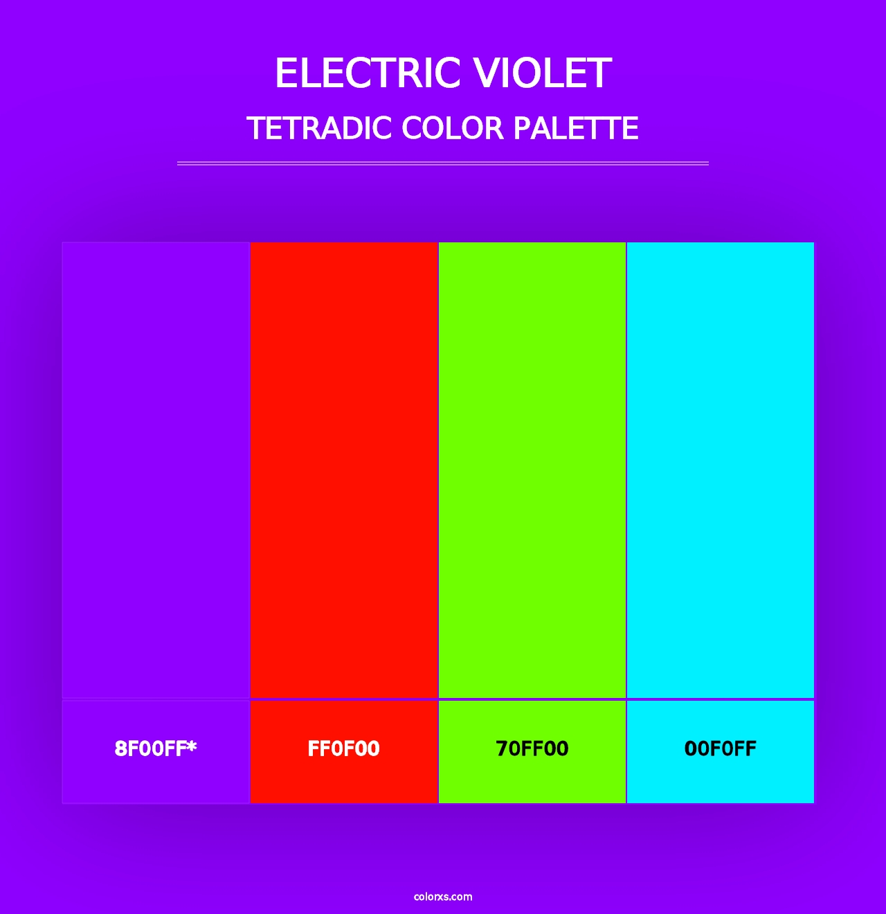 Electric Violet - Tetradic Color Palette