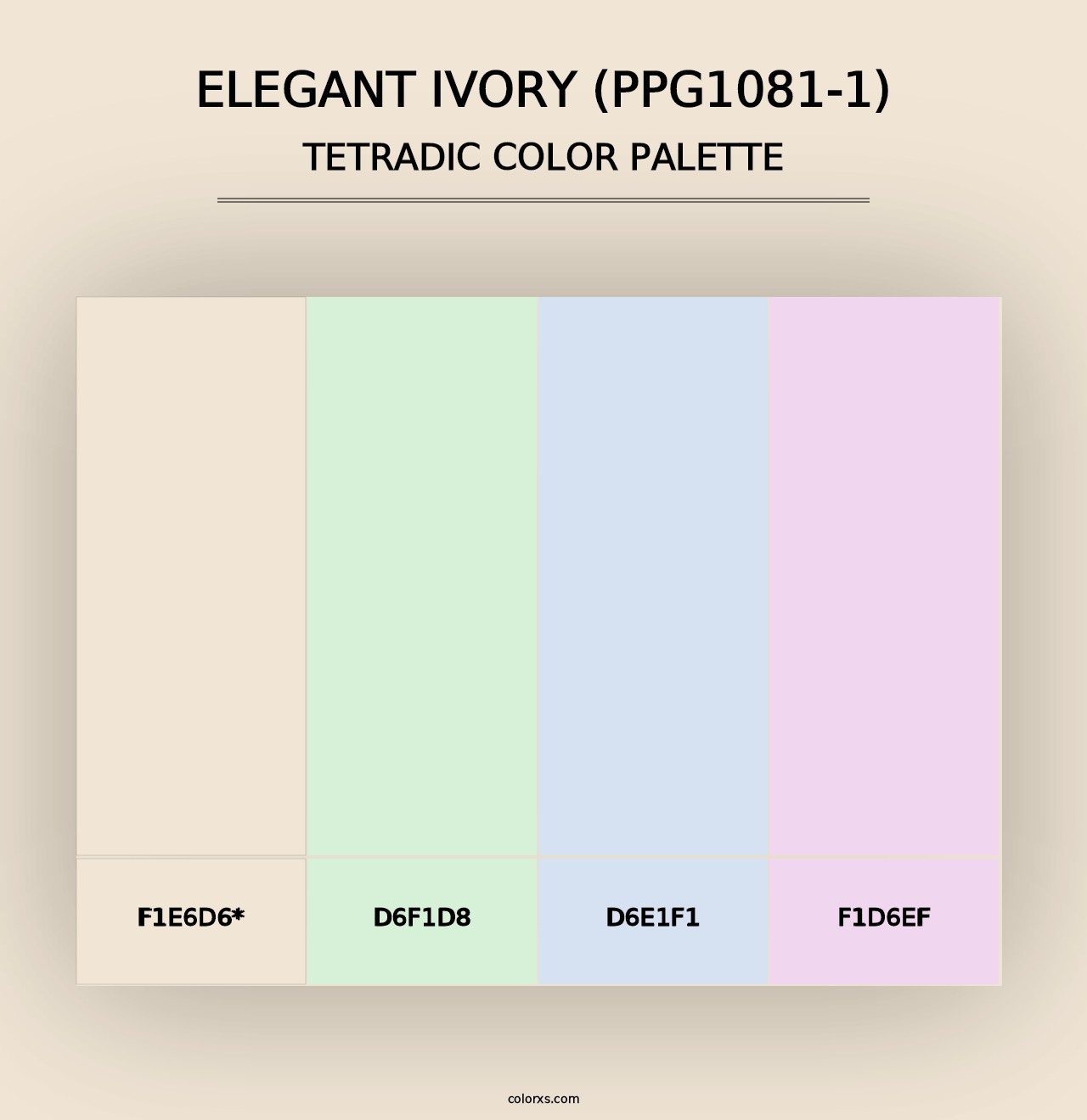 Elegant Ivory (PPG1081-1) - Tetradic Color Palette